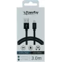 PowerRay USB uz Lightning datu kabelis 3m tekstila melns PR-DCUL300TBK