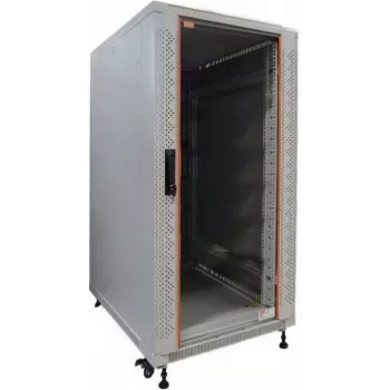 IT-BUDGET 19 inch Tīkla skapis SRK - 22U - 600x800 mm - Stikla/Masīvas durvis - Flatpack - Gaiši pelēks 90ITB19SRK2268GGN