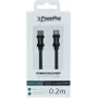 PowerRay PR-DCCL020TBK USB-C uz Lightning datu kabelis, 0,2 m, tekstila melns, blisteris