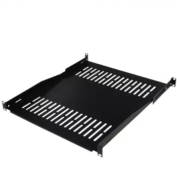 IT-BUDGET 19 collu statīva plaukts / ierīču paplāte - 80 kg nestspēja - 550 mm dziļums - dziļumā regulējams stiprinājums - melns (90ITB19FBX550S)