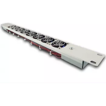 SILENCE RACK 19 collu klusā ventilācijas iekārta - gaisa plūsma 53 m³/h - izplūdes - 1U - 8 ventilatori - gaiši pelēka (RAC1HE)