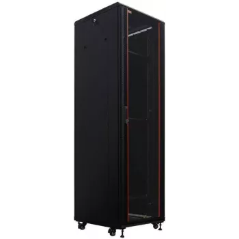 IT-BUDGET 19 inch Tīkla skapis SRK, 38U, 600x800 mm, Stikla/Tērauda durvis, Išjaukts, Melns 90ITB19SRK3868GSN