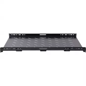 Rockstable RS19-SFH79 1U 19 collu pastiprināts fiksēts plaukts, SPCC tērauds, melns, 60 kg slodzes ietilpība