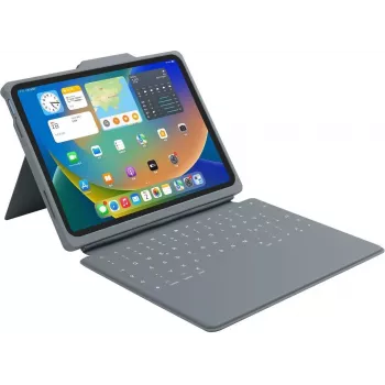 B2Bworkplace Smart izturīgs klaviatūras maciņš ar Smart Connector iPad 11 (2025) un 10.9 (2022), pelēks/caurspīdīgs, QWERTZ