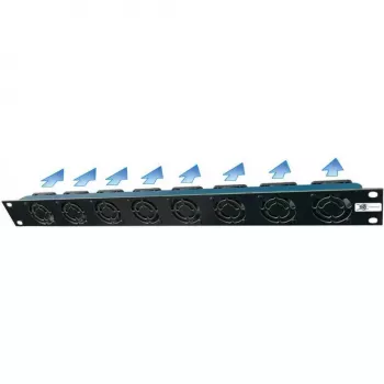 Liebernetz 19 collu 1U statīva ventilatora bloks, horizontāla gaisa ieplūde, 95 m³/h, 12V DC, 34 dB, melns (90LN19LUE1HE8B)
