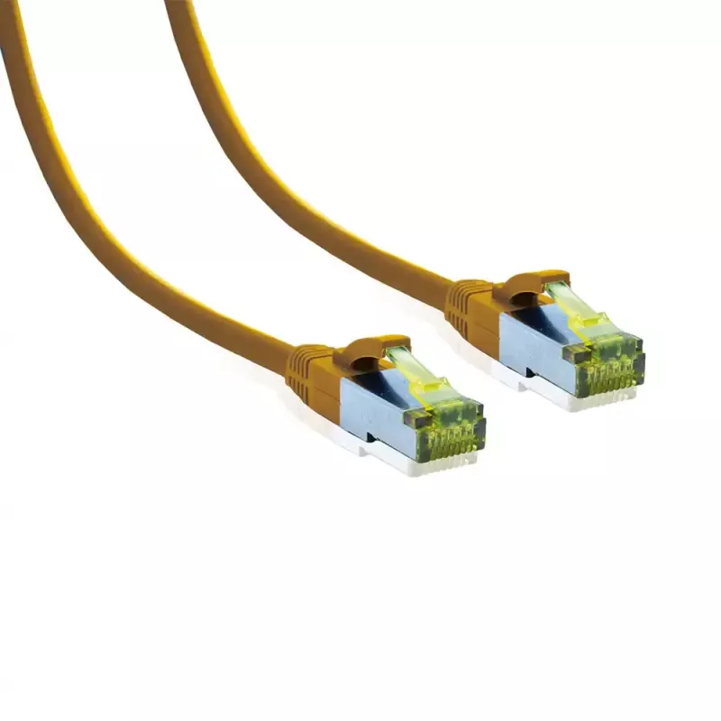 IT-BUDGET Premium pilna vara patch kabelis Cat.6A ar Cat.7 izejas kabeli 600 MHz bez halogēniem PoE+ 10Gbit dzeltens 0,25 m 90ITB6A7PK025Y