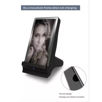 CYOO 2-in-1 foto rāmis un Qi bezvadu lādētājs - balts