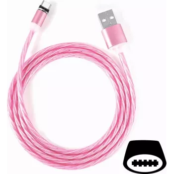 CYOO Flow Light USB-C kabelis 1m rozā ar luminiscējošu LED plūsmas efektu CY120984