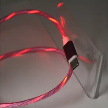 CYOO Flow Light USB-C kabelis 1m rozā ar luminiscējošu LED plūsmas efektu CY120984