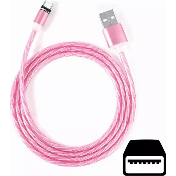 CYOO Flow Light Micro USB uzlādes kabelis 1m rozā ar plūstošas gaismas efektu CY121350