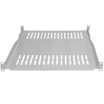 IT-BUDGET 19 inch fiksēts statīva plaukts / ierīču paplāte - 80 kg slodze, 550 mm dziļums, regulējams stiprinājuma dziļums, gaiši pelēka (90ITB19FBX550G)