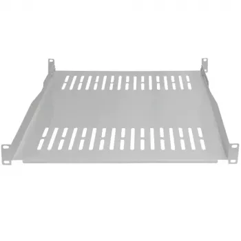 IT-BUDGET 19 inch fiksēts statīva plaukts / ierīču paplāte - 80 kg slodze, 550 mm dziļums, regulējams stiprinājuma dziļums, gaiši pelēka (90ITB19FBX550G)