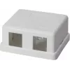 IT-BUDGET virsapmetuma datu kontaktligzdas korpuss 2 x RJ45 Keystone moduļiem - balts 90ITBAKPG2P