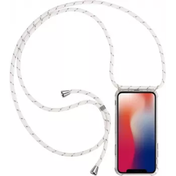 CYOO kaklarotas futrālis ar šņoru iPhone 12/12 Pro 6,1 inch - balts silikons CY122106