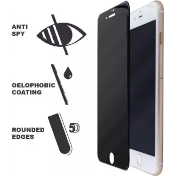 CYOO Privacy 5D rūdītā stikla ekrāna aizsargs Apple iPhone 8 Plus - melns