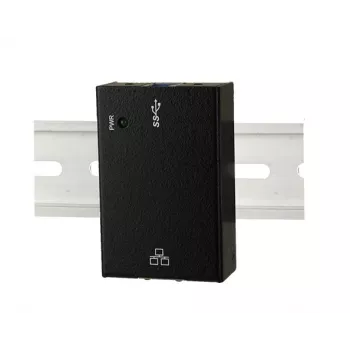 EXSYS EX-1321-WT USB 3.2 Gen1 uz Gigabit Ethernet adapteris ar DIN sliedes komplektu, metāla korpuss