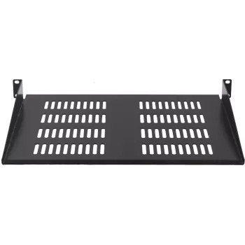Rockstable RS19-FH18 19 inch 1U fiksēts plaukts 400mm dziļums 25kg kravnesība melns