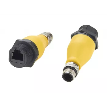 EXSYS EX-49524 Industriālais M12 D-Code 4-Pin Male uz RJ45 Female adapteris, IP67, Fast Ethernet