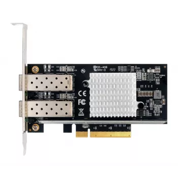 EXSYS Dual 10 Gigabit SFP+ tīkla kontrolieris PCIe x8, Intel 82599ES mikroshēma EX-60232