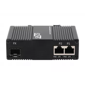 EXSYS EX-60344 2 portu PoE++ mediju pārveidotājs 90W, SFP, -40°C līdz +80°C