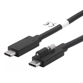 EXSYS USB 3.2 Gen 2x1 USB-C kabelis 1m melns ar vienu skrūves fiksatoru (EX-K1595V-1.0)