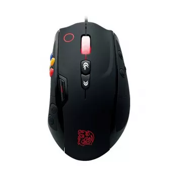 Thermaltake VOLOS Black lāzera spēļu pele, 6500 DPI, 14 pogas, vadu