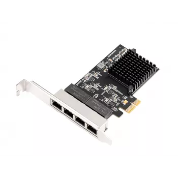 EXSYS EX-6083 PCIe x4 Gigabit Ethernet 4 portu tīkla kartes ar zemu profilu