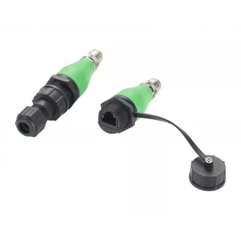 EXSYS EX-49544 M12 X-Code 8 kontaktu vīrišķais uz RJ45 sievišķo IP67 industriālais Ethernet adapteris, 10 Gbps