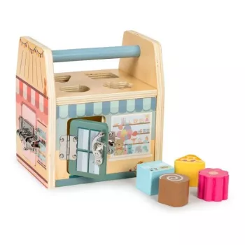 Gerardo's Toys koka slēdzeņu mājiņa aktivitāšu rotaļlieta maziem bērniem no 18 mēnešiem