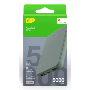 GP PowerBank B+ Series 5000 mAh ķērpju zaļš (GPPBB05BGYBSR523)