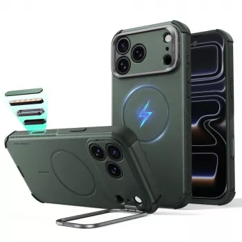 ESR Cyber Tough Kickstand MagSafe vāciņš iPhone 17 Pro Max / 18 Pro Max, zaļš