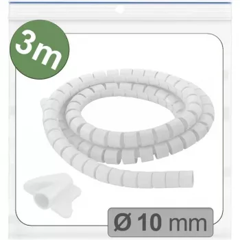 Quadrios 25CA743 Paplašināma pinuma kabeļu uzmava, PET, balta, 3 m, maksimālais saišķis 10 mm