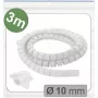 Quadrios 25CA743 Paplašināma pinuma kabeļu uzmava, PET, balta, 3 m, maksimālais saišķis 10 mm
