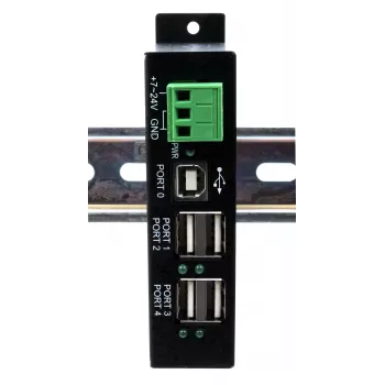 EXSYS EX-1594HMS USB 2.0 4 portu industriālais koncentrators ar DIN sliedes komplektu