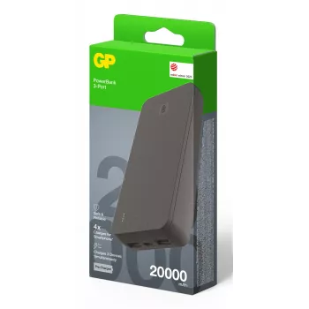 GP PowerBank B+ 20000 mAh melns GPPBB20BBKBSR554