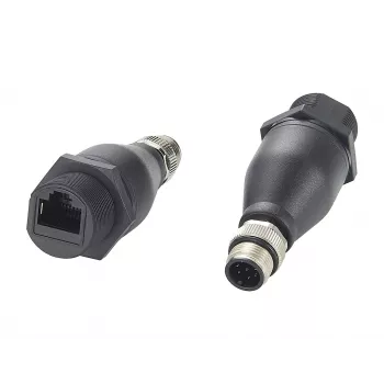 EXSYS EX-49504 M12 A-Code 8-Pin vīriešu uz RJ45 sieviešu industriālais Ethernet adapteris, IP67