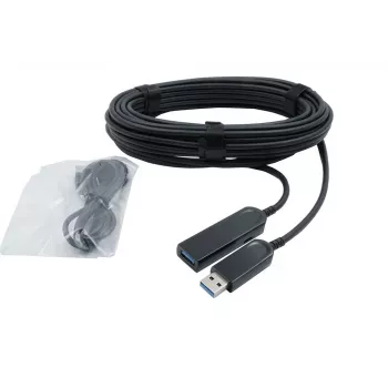 EXSYS USB 3.2 Gen1 aktīvais optiskais kabelis (AOC), 20m, USB-A uz USB-B, melns EX-K1692