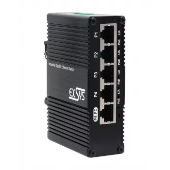 EXSYS Mini 5-portu Ethernet PoE caurlaides komutators - 5x10/100/1000Tx (EX-62020POE-P)