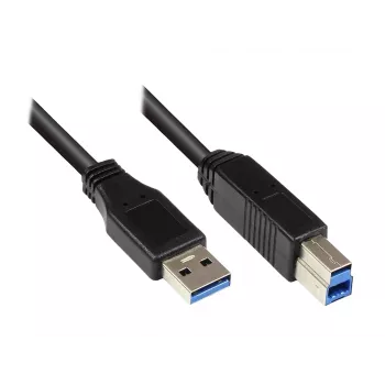 EXSYS USB 3.0 kabelis Type-A male uz Type-B male 1,0 m melns EX-K1503
