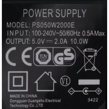 EXSYS EX-6981 5V 2A 10W AC/DC barošanas adapteris ar 5,5 mm līdzstrāvas spraudni
