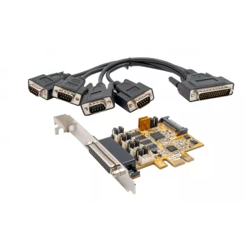 EXSYS EX-44354 4 portu PCIe RS-232 sērijas karte ar zemu profilu stiprinājumu, FTDI mikroshēma