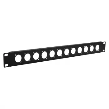 EXSYS EX-49298 19 inch 1U statīva panelis ar 12 D-Type izgriezumiem, melns