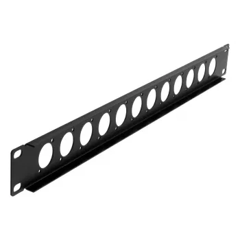 EXSYS EX-49298 19 inch 1U statīva panelis ar 12 D-Type izgriezumiem, melns