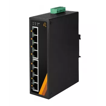 EXSYS EX-6226POE Industriālais 8 portu Gigabit PoE+ komutators, 12-36VDC, DIN sliedes montāža