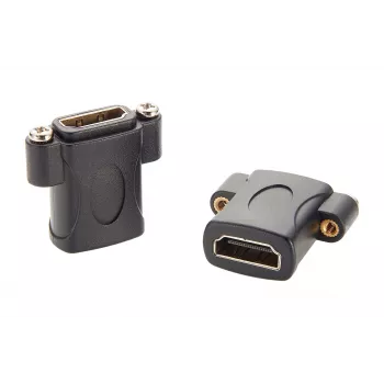 EXSYS EX-49305 HDMI sieviešu uz HDMI sieviešu panel montāžas adapteris, D-Type, 4K@60Hz, melns