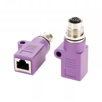 EXSYS M12 D-Code 4-Pin Female to RJ45 Female Industrial Ethernet Adapter EX-49521