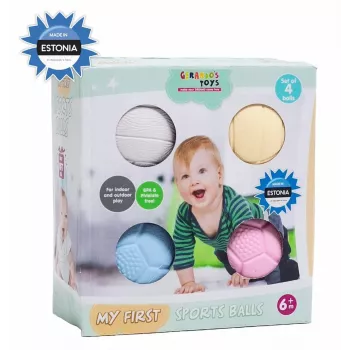 Gerardo's Toys GT7710 mazuļu masāžas un sensoro bumbiņu komplekts, 4 gab., dažādas faktūras un krāsas, no 6 mēnešiem