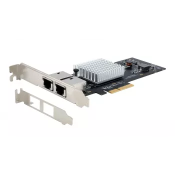 EXSYS Dual 10 Gigabit Ethernet PCIe x4 tīkla karte, Intel X550-AT2, 2x RJ45, Low-Profile EX-60222
