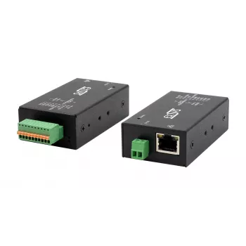 EXSYS EX-6131-2POE PoE uz RS-232 un RS-422/485 sērijas ierīču serveris ar DIN sliedes un sienas stiprinājuma komplektu