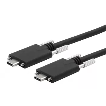 EXSYS USB 3.2 Gen 2x1 Type-C kabelis ar fiksējošām skrūvēm, 1,0m, melns EX-K1592V-1.0